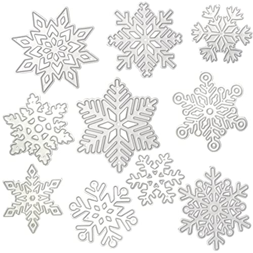 image for Anlan-angel 10pcs Snowflake Cutting Dies for Card Making,Christmas Sno