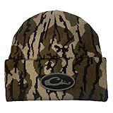 Drake Waterfowl Men's Drake X Lost Front Watch Cap, Warm Soft Acrylic Knit Cold-Weather Hiking Hunting Beanie, Mossy Oak Original Bottomland, One Size