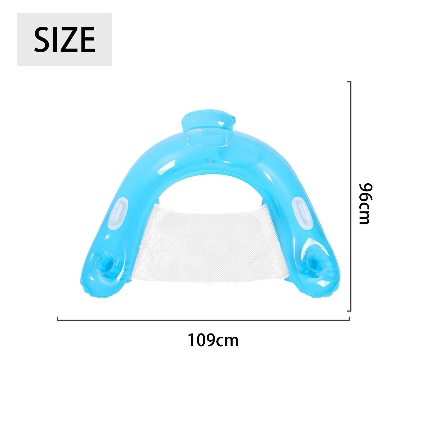 Anillo Flotante Con Portavasos De 96 X 109 Cm – Hamaca De Agua De PVC, Cómoda Y Portátil Para Piscina, Playa O Lago