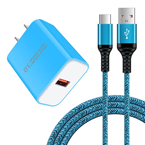 急速充電器 type-c Android充電器 qc3.0充電器 18W/3A スマホ充電器 Type-C 急速充電 USB-Cケーブル 1.83m/1本 QC3.0アダプター アンドロイド充電器 タイプCコード 携帯急速充電器 Galaxy急速充電器 USB充電器 type c acアダプター タイプC電源コード USBコンセント 急速充電 USB電源アダプタ Aquos zero6 R6 sense6,Galaxy F52,Note 20 20Ultra 10 9,S22 S21 FE S20 S10 Plus,A20s A42 A50s A51 A52 A70s A71 A80 A90,Z Flip3 Z Fold3,Moto G8 Z5 Z4 Z3 Play Z2 Z Force,LG G5 G6(ブルー)