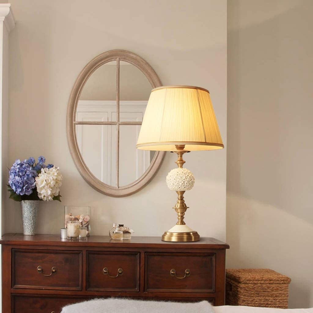 Lampa stołowa Lampa stołowa z tkaniny Lampka nocna do sypialni Salon Retro Lampy domowe Oświetlenie wewnętrzne Lampa stołowa