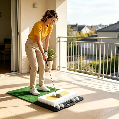 Tapis de simulation golf pour s'exercer en famille dans le salon - 2