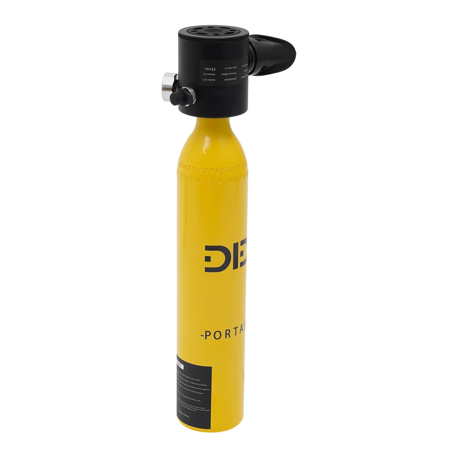 Mini Tauchflasche mit Pumpe 0,5L Taucherflasche mit 5-10 Minuten Kapazität Tauchen Sauerstofftank mit Gurt, Sicherheitsband, Filtervorrichtung Nachfüllbarem Tauchflasche für Anfänger