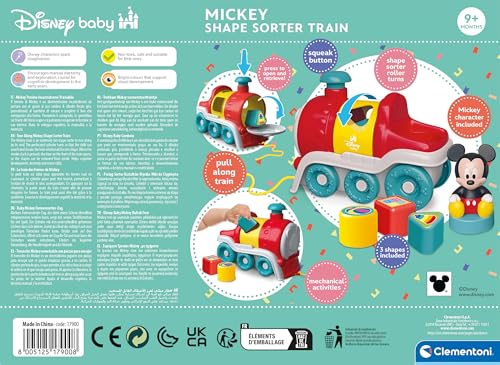 Train à tirer Mickey Clementoni le cadeau de naissance idéal dès 9 mois