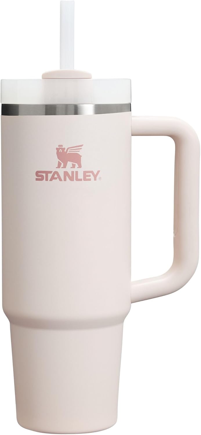 STANLEY Quencher H2.0 Tumbler with Handle and Straw 30 oz, FlowState 3-Position Lid, Cup Holder Compatible for Travel, Insulated Stainless Steel Cup, BPA-Free, Rose Quartz 2.0
