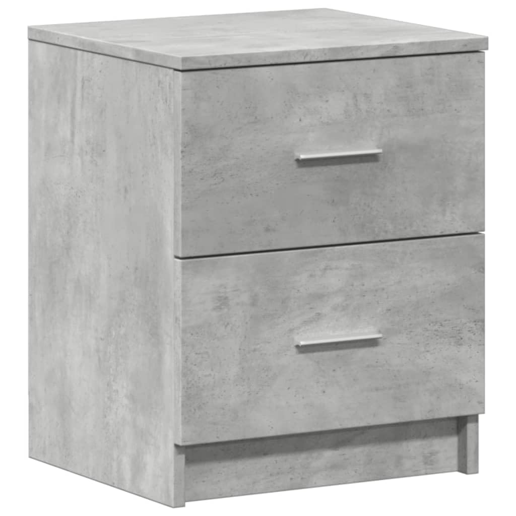 vidaXL Comodino con 2 Cassetti Grigio Cemento 40x36x50 cm