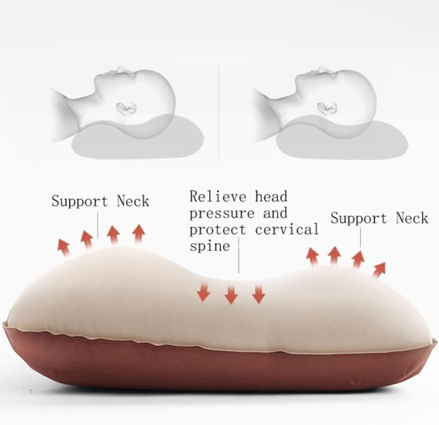 Luminexia Oreiller Gonflable de Camping pour Adultes Enfants,Oreiller de Plage Ultraléger,Petit Coussin de Voyage Légers,Cervical Oreiller Compressible,Autogonflant avec Sac de Rangement