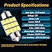 GIVEUBED DE3175 Led Car Bulb, 31mm 1.22in Festoon Car Lights,Super bright white DE3021 DE3022 Led Fit for Interior Map Door Dome lights,Pack of 6pcs