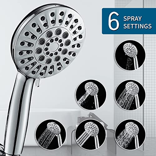 Doiliese 6 Function Shower Head With Handheld, High Pressure Shower Heads Set High Flow Hand Held Shower Head With Hose Shower Heads Holder Rubber Washer Teflon Tape #TOP1