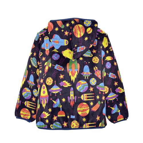 Image of Boys Fleece Jacket Hooded Autumn Winter Long Sleeve Thick Warm Outerwear;3-10 Years Kids Cute Fuzzy Jacket