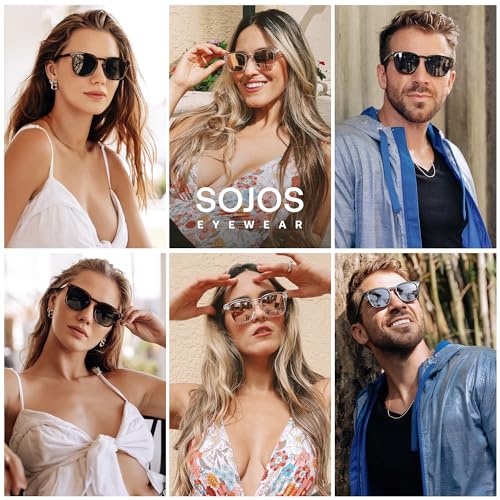SOJOS Polarized Sunglasses for Women Men Classic Large Vintage Style Shades3