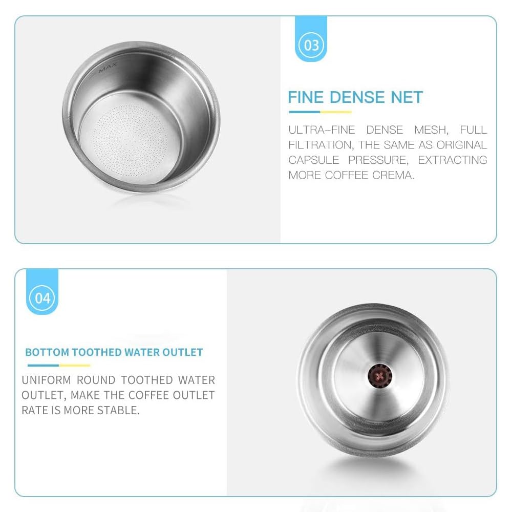 capsule ricaricabill ds riutilizzabill capsula filtro capsule compatibili ds in Acciaio Inox Coffee Capsule 3 tazze +Cucchiaio di plastica + Spazzola