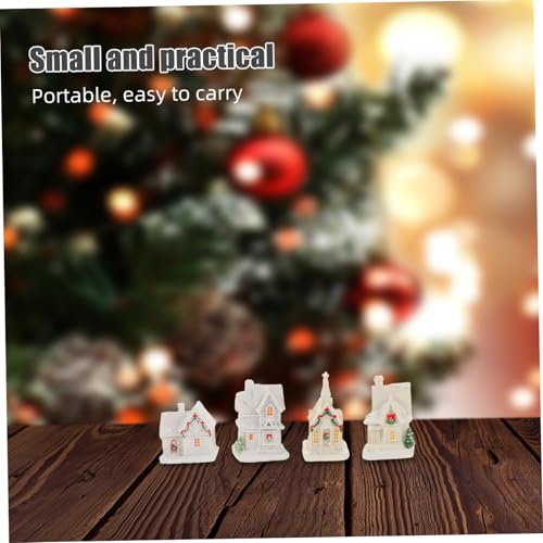 Cabaña iluminada de resina ideal como obsequio de Navidad para el hogar 7