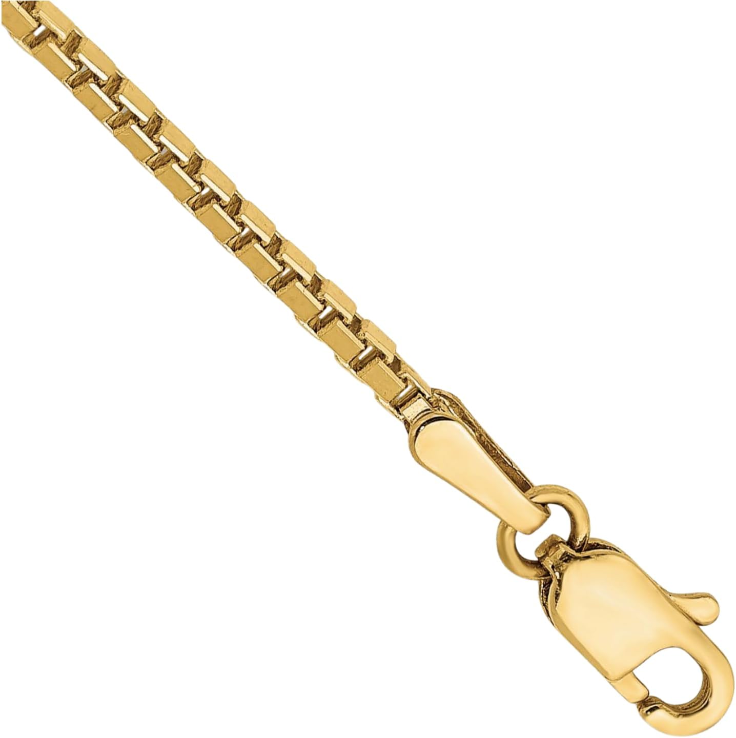 IceCarats 10K Solid Yellow Gold 1.5mm Thin Box Chain Link Bracelet Polished