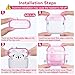 Skyconser with Safety Lock for Apple AirPods 4 Case 2024,Clear Cases with Phone Stand & Cleaning Kit,Soft TPU Cover for AirPods 4th Generation Case,Cute Bling Keychain for Women Girls-Clear Pink