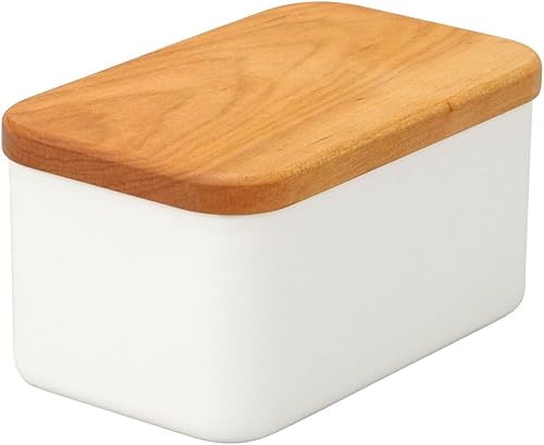 Noda Horo BT-450 - Estuche para mantequilla, esmalte, 15.9 oz (450 g), color blanco, fabricado en Japón