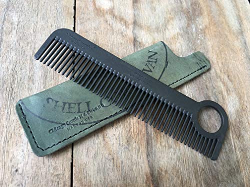 Peine Chicago Comb Model 1 Fibr Carbono con Funda Cuero miniatura 2