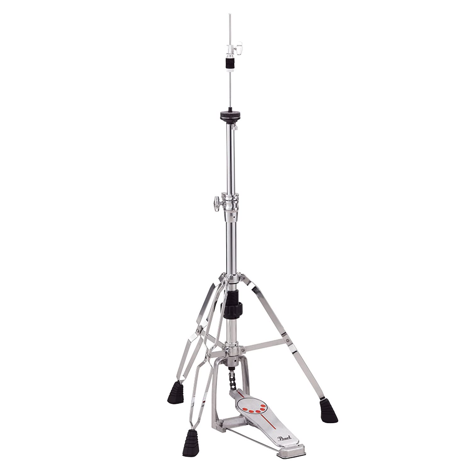 Pearl H-930 Hi-Hat Machine Hi-Hat avec support de baguette en métal Série 930 Style démonteur Hauteur et tension de ressort réglables Pieds pivotants Construction à double entretoise