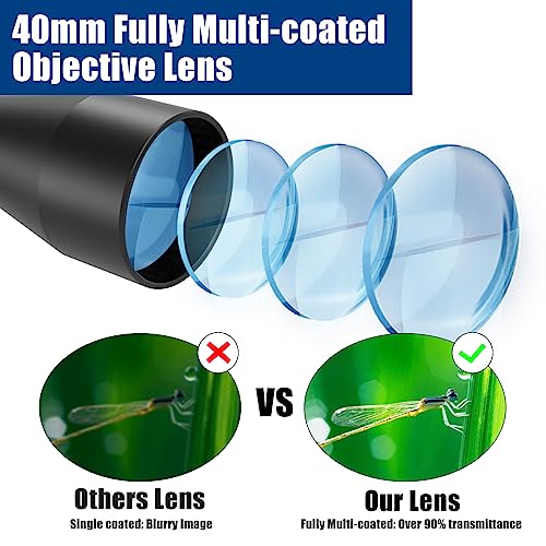 Uuq 3-9×40 BLUE 3-9×40 Rifle Scope With Red/Green Illumination And Rangefinder Reticle thumb #3
