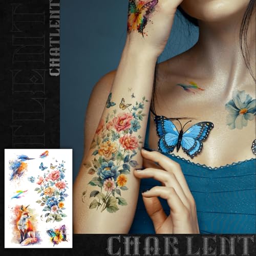 Charlent CLT117 Charlnet 3D Watercolor Temporary Tattoos thumb #1