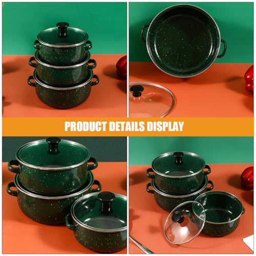 Casseroles Miniatures en Émail Vert Vintage avec Cuisson Uniforme et Rapide Set - 8