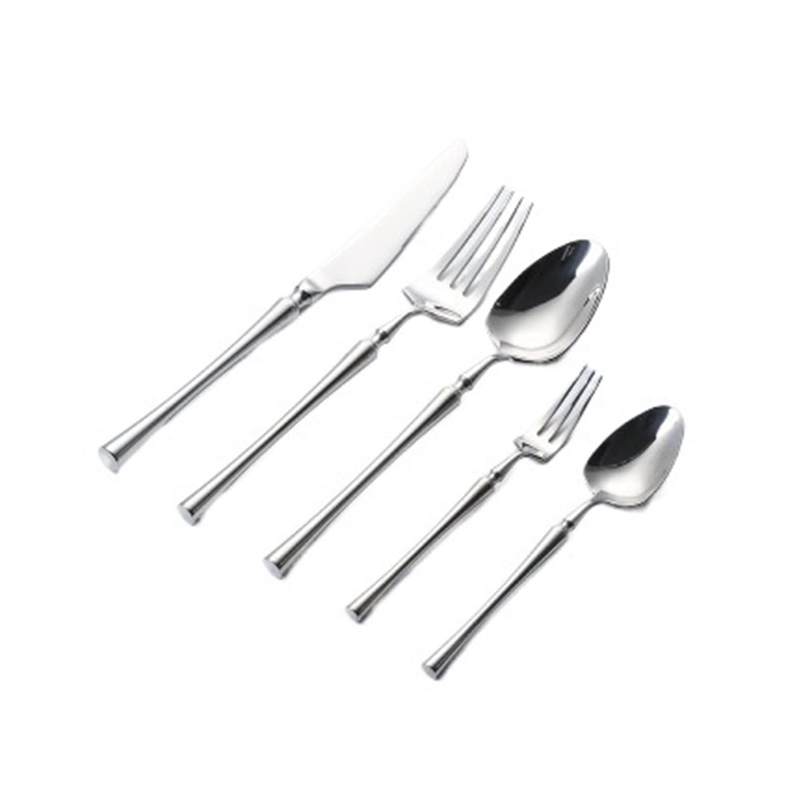 Ensemble De Couverts en Acier Inoxydable, 30 Pièces, Finition Argentée Miroir, Manche en Acier Inoxydable 18/10.