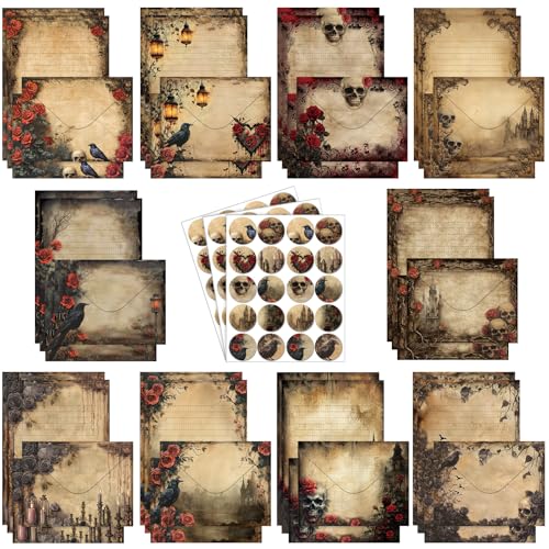 TaoBary 160 Pcs Stationery Paper Set 50 Double Sided Stationery Papers with 50 Matching Envelopes...