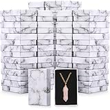 Thenshop 48 Pcs Jewelry Gift Boxes Bulk Small Jewelry Packaging Box for Bracelet Necklace Ring Earring Mini Marble Cardboard Box for Business Wedding Birthday Mother Gift Wrapping
