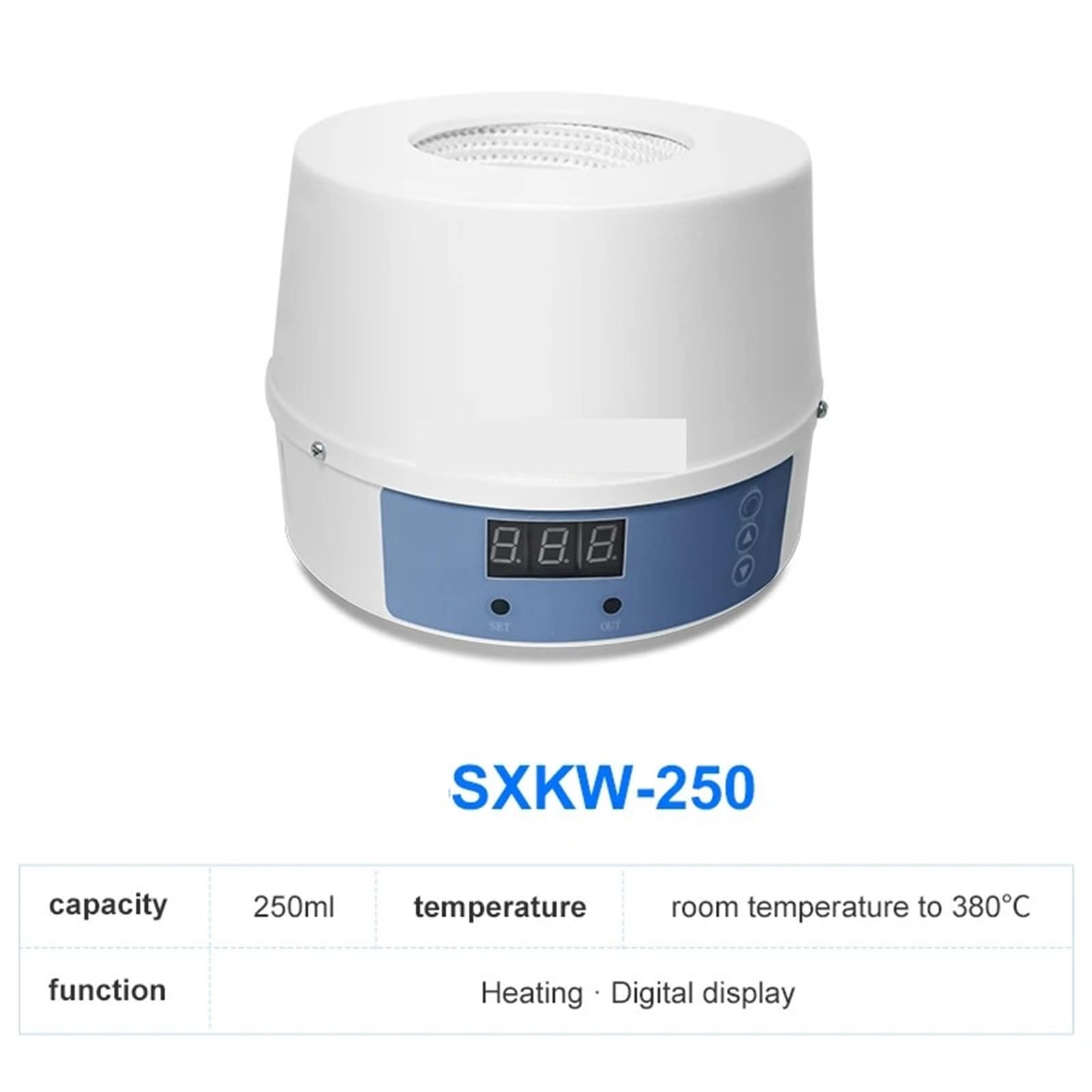 Manto calefactor eléctrico digital para laboratorio, calentador termostático con controlador de temperatura, apto para uso en frascos de 250 ml a 1000 ml