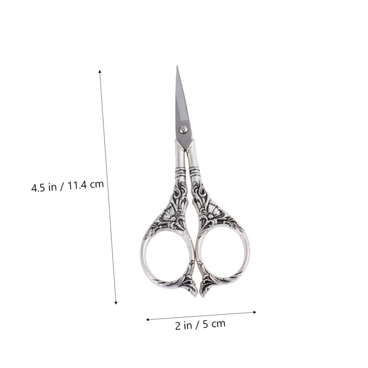 SHINEOFI 2piezas Antique Style Cross- Scissors with Lily Pattern Lightweight Thread Cutter Nipper for Sewing and Crafting Ancient