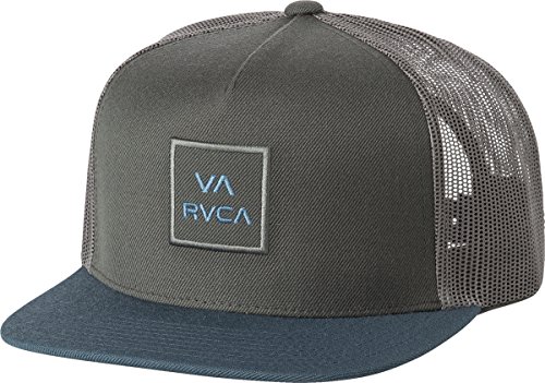 RVCA Men's Va All The Way Mesh Back Trucker Hat, Grey/Blue, EA