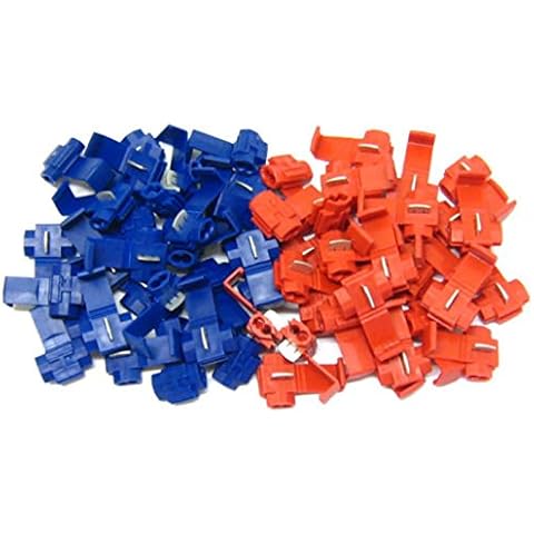 Sedeta Scotchlocks Blue Red 50Pcs Scotchlock Snap Lock for Parallel Splicing or Wiring Cover