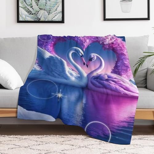 Couvertures flannel cygne chaude et lavable en machine facile - 3