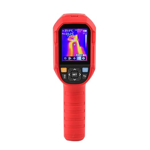 Cámara térmica UNI-T UTi720A, imagen térmica IR 256x192, 25Hz, IP65, pantalla LCD 2.8”, tarjeta 32GB miniatura 2
