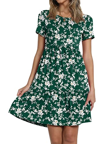 Image of TAOHUADAO 2026 Summer Dresses for Women Short Sleeve Ruffle Casual Sundress with Pockets