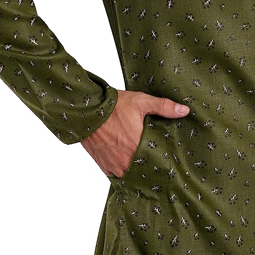 Image of SKAVIJ Mens Cotton Long Sleeve Tunic Printed Kurta
