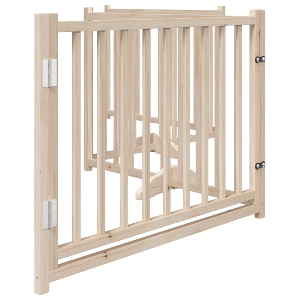vidaXL Barrière pour Chiens avec Porte 4 Panneaux Bois de Sapin Massif, barrière de sécurité pour Animaux de Compagnie, barrière pour Chien pour escaliers, barrière pour Chiots pour escaliers
