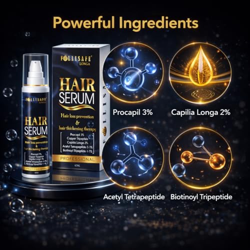 Image of Longa Hair Serum with Procapil 3% & Capilia Longa 2%, Professional Scalp Care for Hair Fall Control & Thicker Look, 60ml