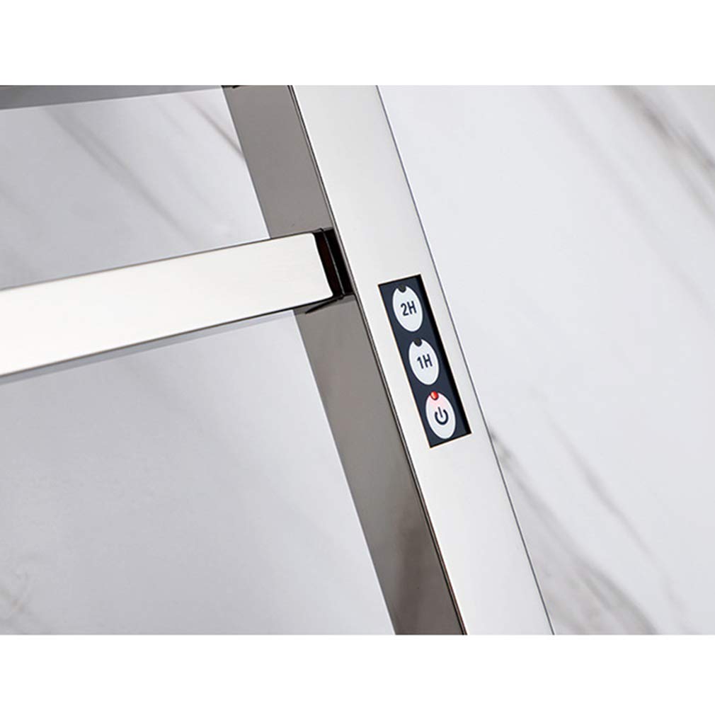 Scaldasalviette, scaldasalviette a 10 barre da parete, scaldasalviette elettrico a risparmio energetico da 88 W per il bagno, scaldasalviette in acciaio con interruttore on/off, stendibiancheria