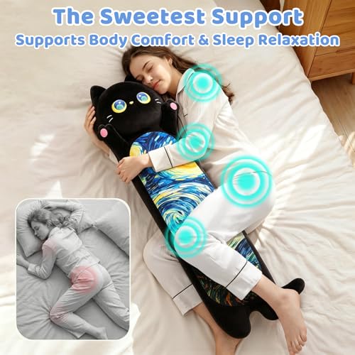 Miniatura 5 de Mewaii 50cm Largo Gato De Peluche Almohada Suave Y Cómoda Peluche Gato Cojines De Felpa Perfectos Para Regalo