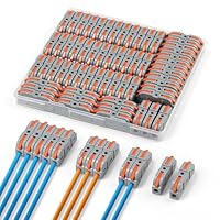 NEUTYPECHIC Kabelverbinder, 60 Stück Lüsterklemmen Steckbar, 0.08-4 mm² Kabelklemmen Elektro mit Betätigungshebel, 1Rein-1 Raus Flammhemmendes PA Verbindungsklemmen für Wohnungen, Fabriken, Baustellen