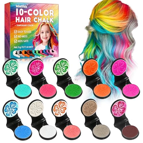 10 Farben Haarkreide Set Tragbare Haarfarbe Kreide 10 Auswaschbare Farben Haarkreide Temporäre Haarfärbe-Stifte Auswaschbar Ideal für Ostergeschenke Weihnachten Geburtstagsparty