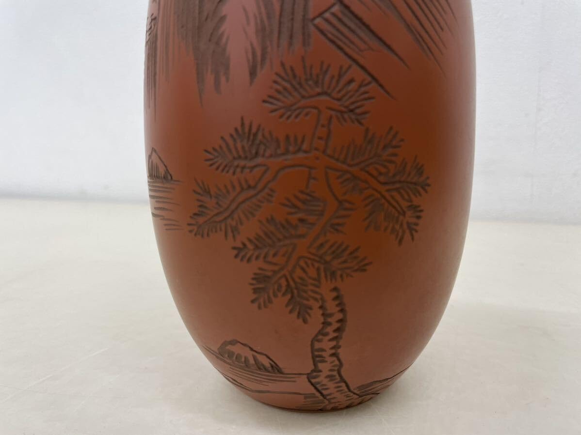 Amazon.co.jp: 常滑焼 「朱泥」 花器 佳月刀 幸山造 6×18.5cm 華道具