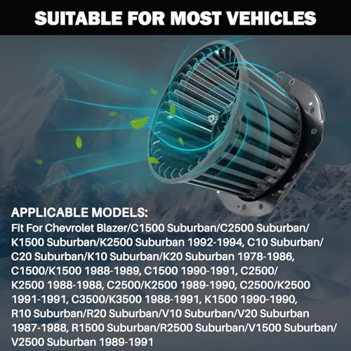 Image of 700091 AC Heater Blower Motor Fan Assembly Fit for Chevy Blazer c10 c20 c1500 k10 k20 k1500 k2500 r10 r20 r1500 r2500 v10 v20 Suburban c1500 c2500 c3500 k1500 k2500 k3500 Pickup for Gmc