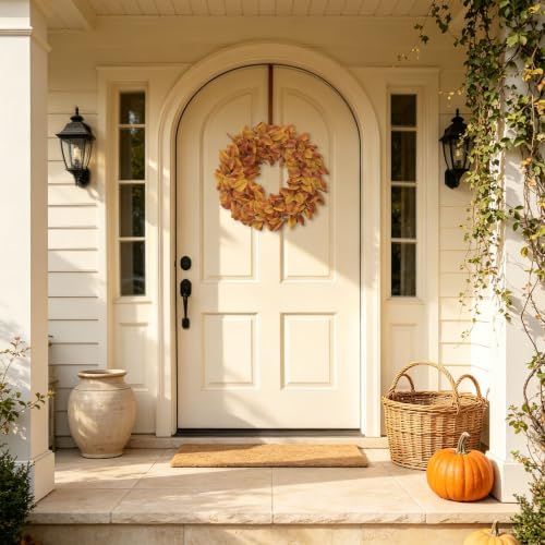 20" Fall Wreath for Front Door, Artificial Autumn Wreath - image 8