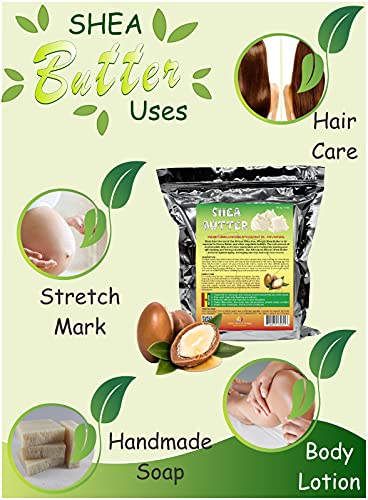 Raw Unrefined Organic 100% Pure Better Shea Butter Ivory from Ghana Bulk Shea Moisterizer Organic for Skin Ezcema Body Butter for Face 10 lbs by Vicks