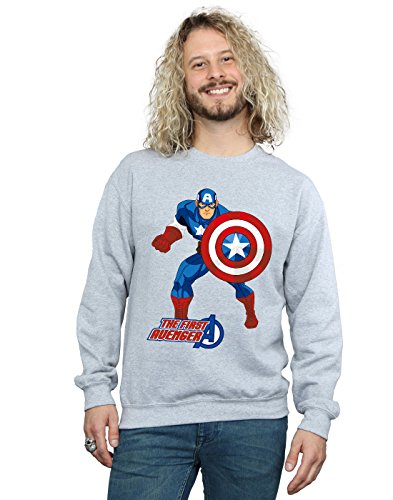 Marvel Men's Captain America The First Avenger Sweatshirt Sport Grey Medium