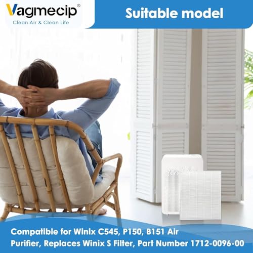 Image of 12 Pack C545 Replacement Filter S Compatible with Win-ix C545 Air Purifier, For Winix C545, B151, P150, 9300,Ture HPEA Filter S Only, Part number 1712-0096-00 and 2522-0058-00