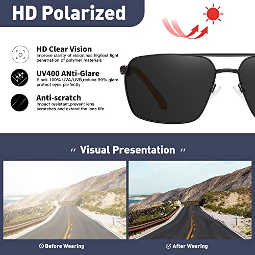 Image of Sunglasses for Men Women Trendy Polarized Sunglasses UV400 Fashion SunGlasses Aviator Sunglasses for Driving Fishing
