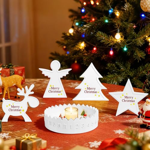 JelyArt Silikonformen Gießformen Weihnachten Kerzen-Gießform Kerzen Giessformen Adventskalender Set mit Kranz Stern Engel Baum Elch für Kerzen Harz Seife